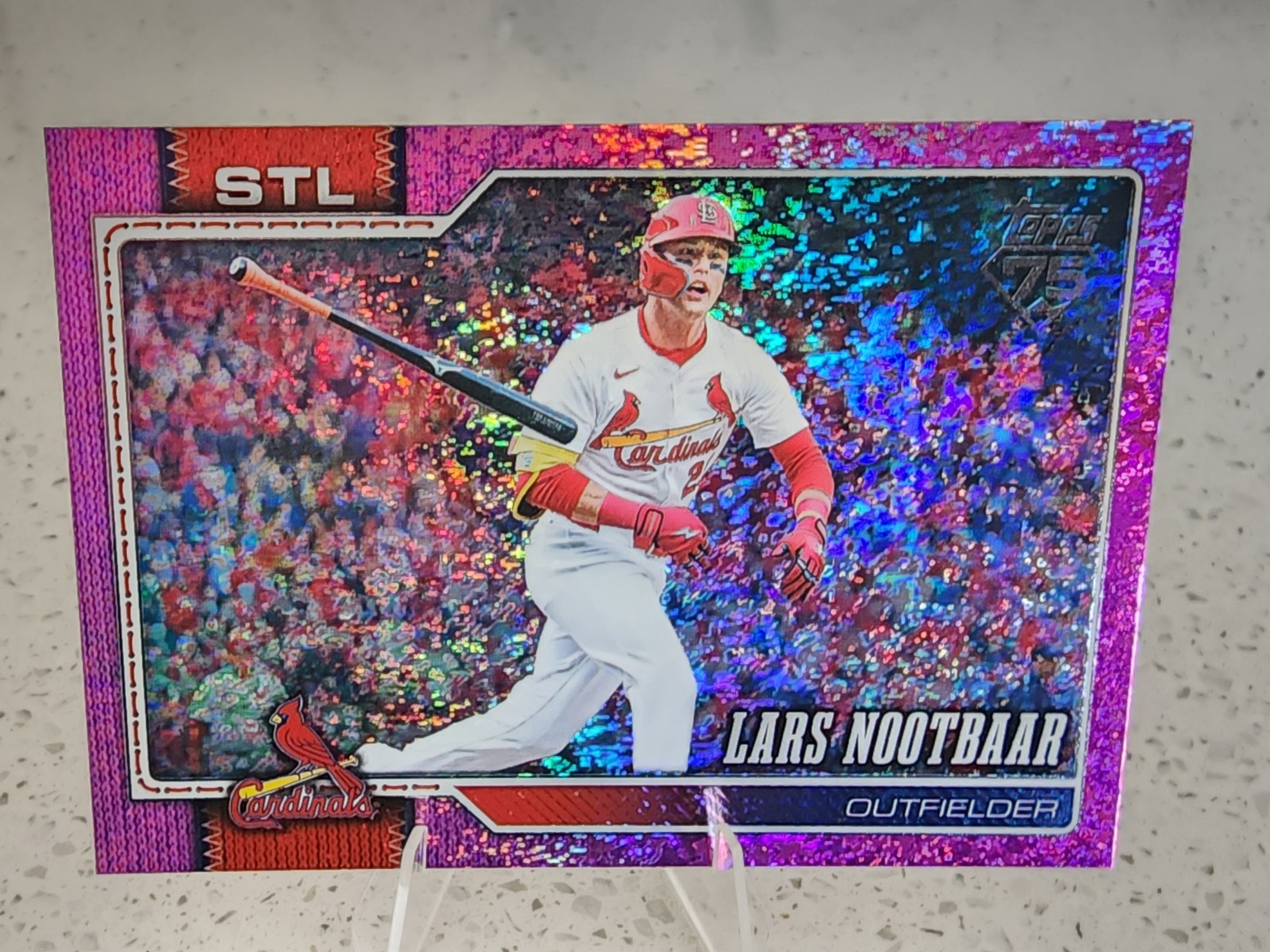 2026 Topps Series 2 Lars Nootbaar Pink Holofoil St Louis Cardinals Horizontal