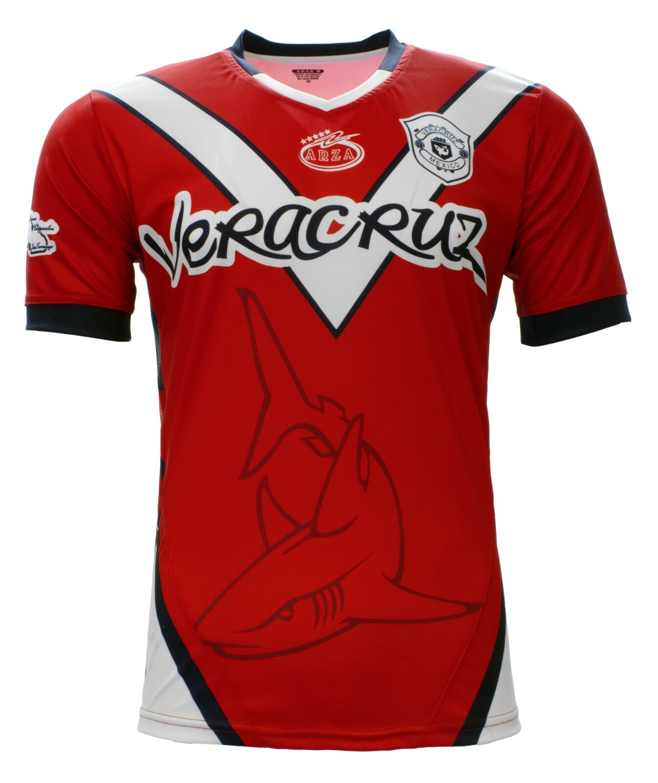 Veracruz Soccer Jersey Arza Design_ Red Color_ 100% Polyester_Made in Mexico.
