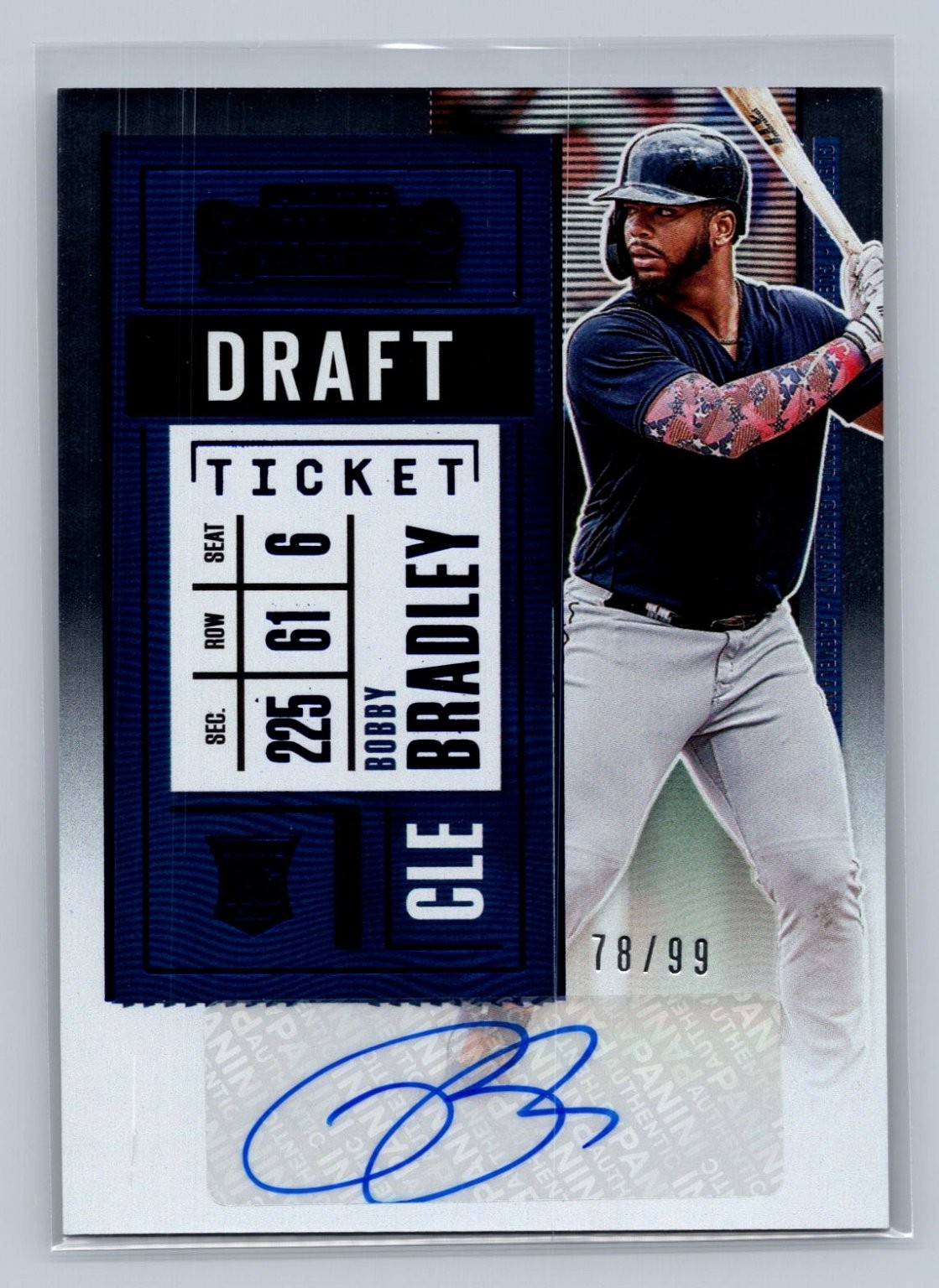 Bobby Bradley CLE 2020 Contenders Panini Auto #138 #78/99