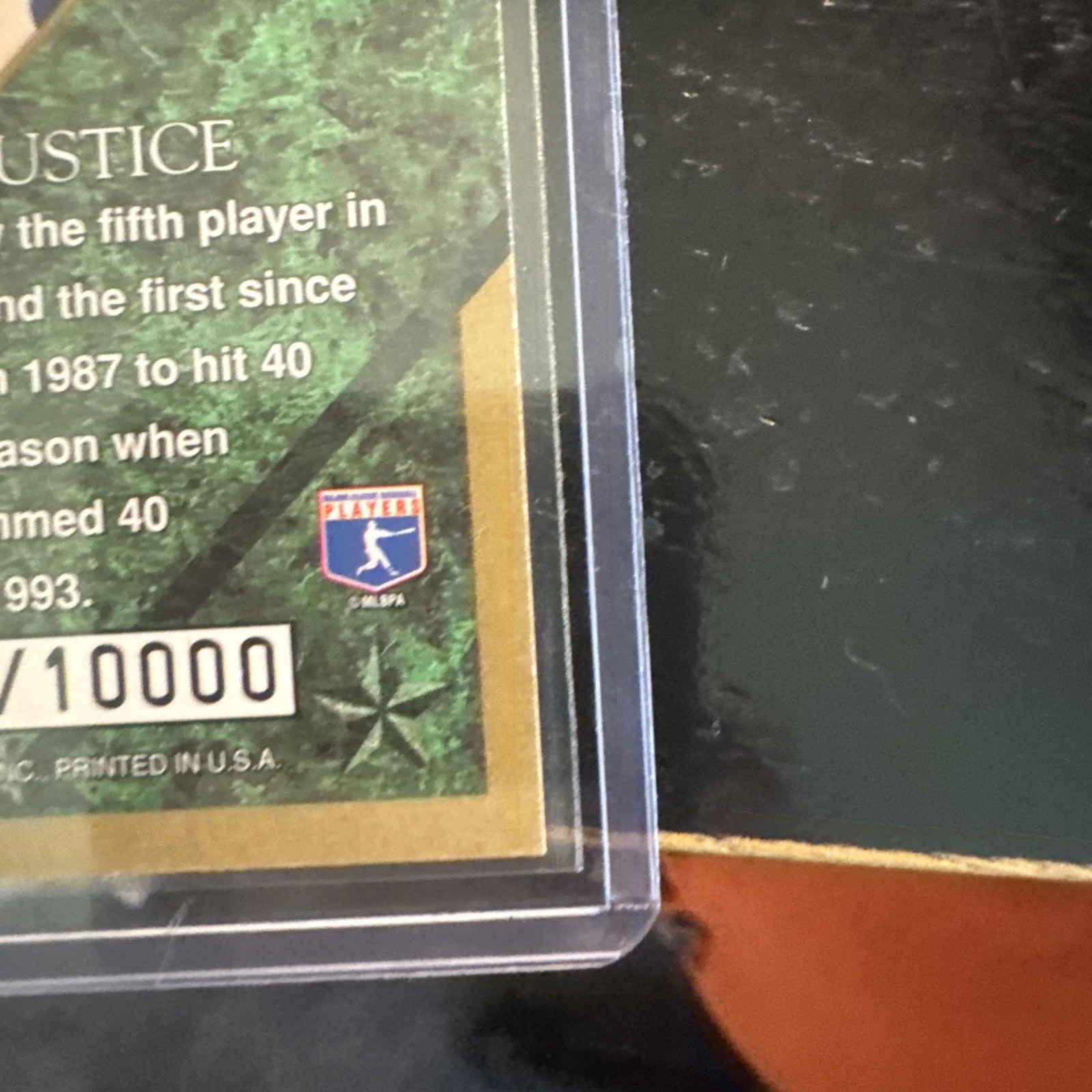 1994 Leaf – Gold Leaf Stars David Justice #3 /10000