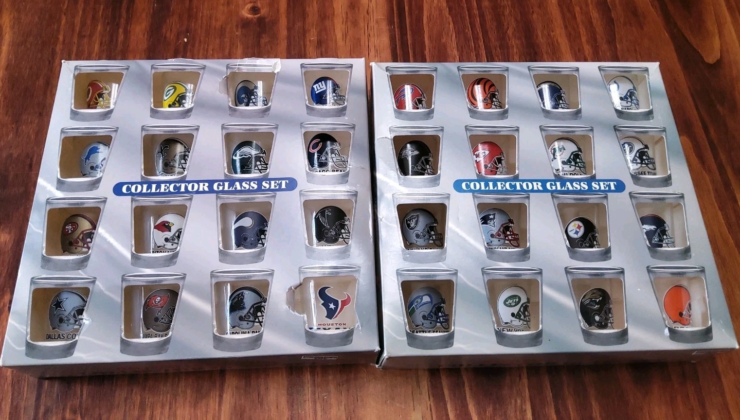 Hunter NFL Shot Glasses, Collector Set Team NFL AFC/NFC Football, 32 Teams