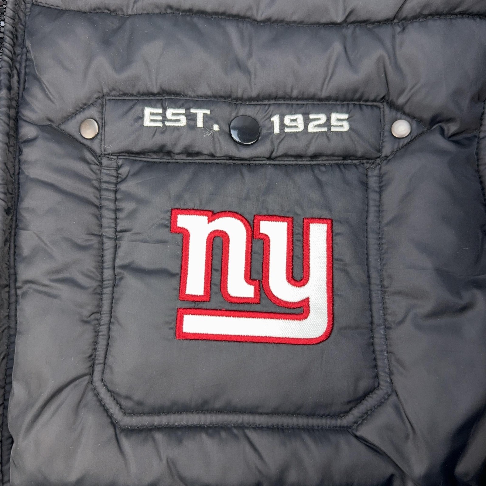 New York Giants Jacket Mens XL Black NFL Football NFL Pro Line Hooded Puffer