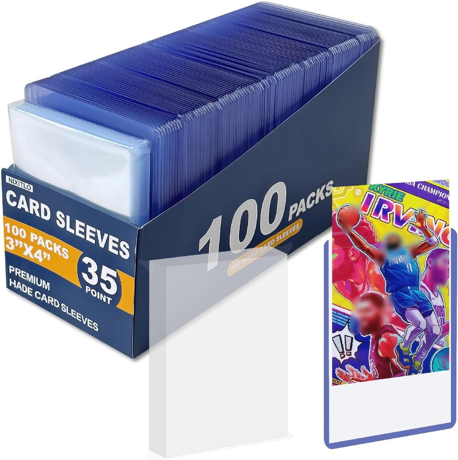 200 Trading Card Sleeves & Holders – 100 Hard 3″x4″ Toploaders + 100 Soft Penny.