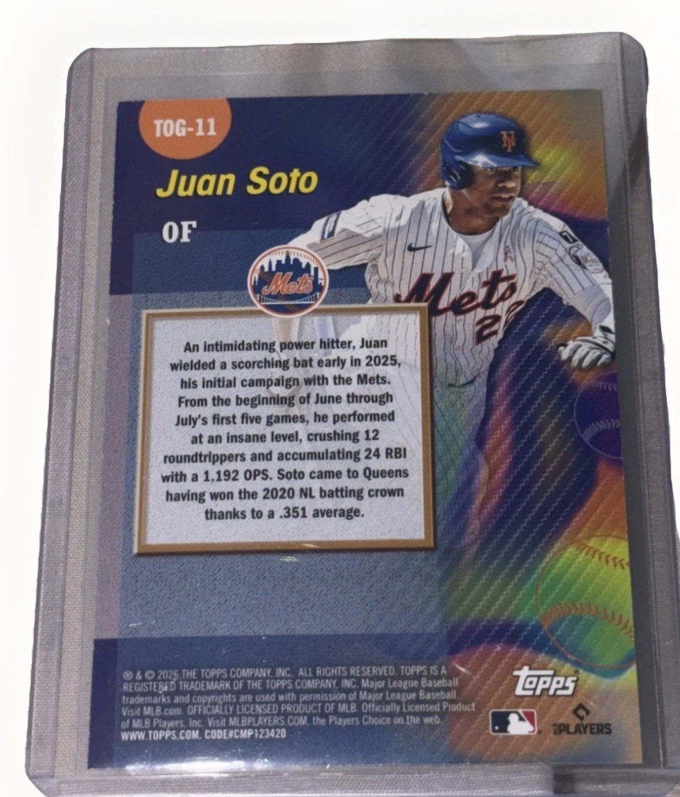 🔥LOW SN #9/10🔥 2026 Topps #TOG-11 Juan Soto Titans of the Game Black Crackle