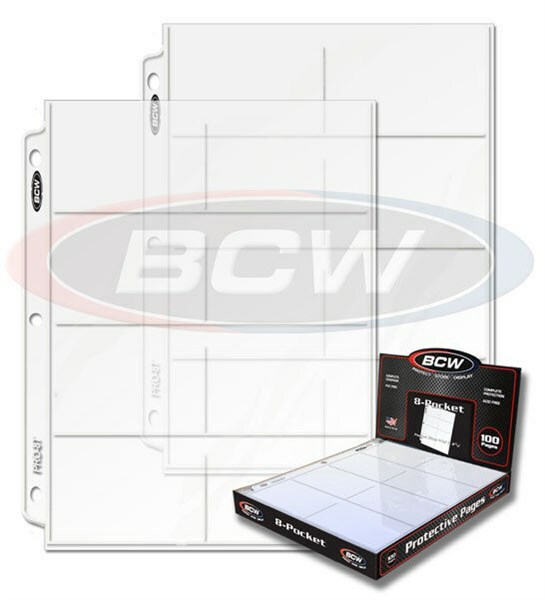50 BCW Pro 8 Pocket Vintage Trading Card / Coupon Album Pages binder sheets