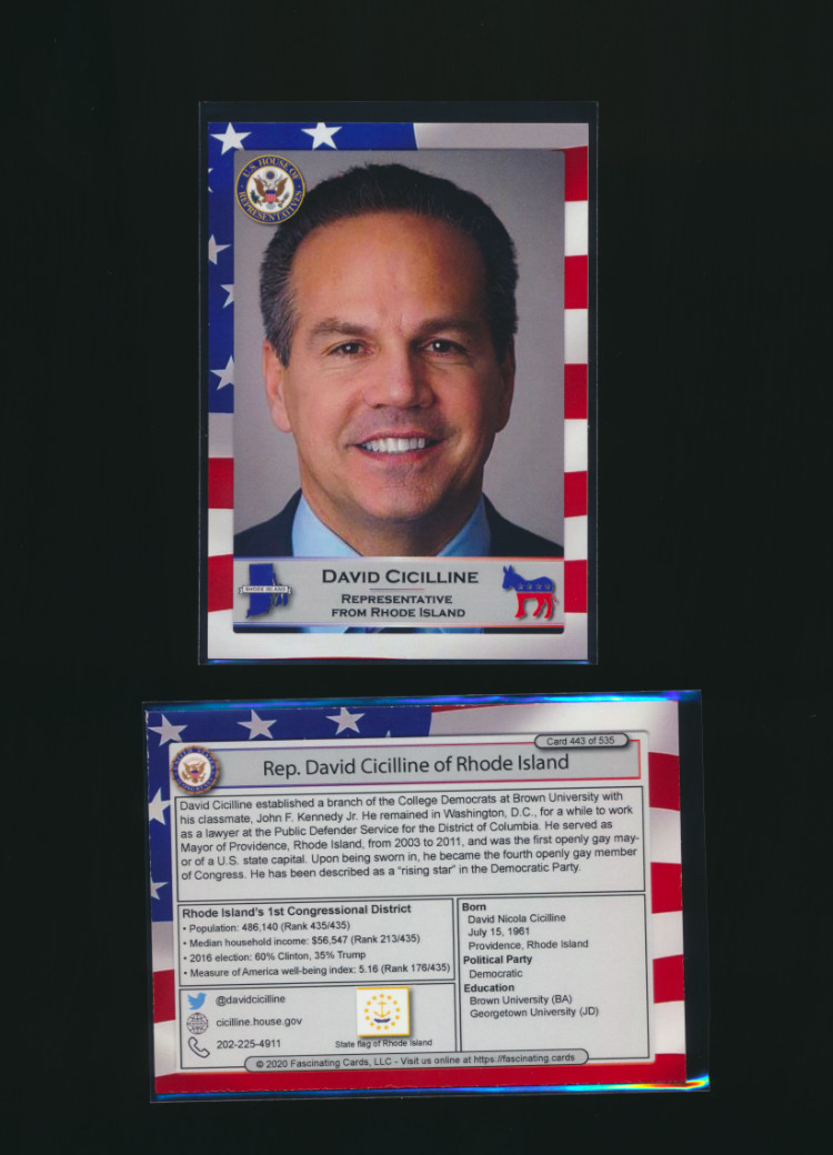 2020 United States Congress Fascinating Cards Rhode Island David Cicilline #443