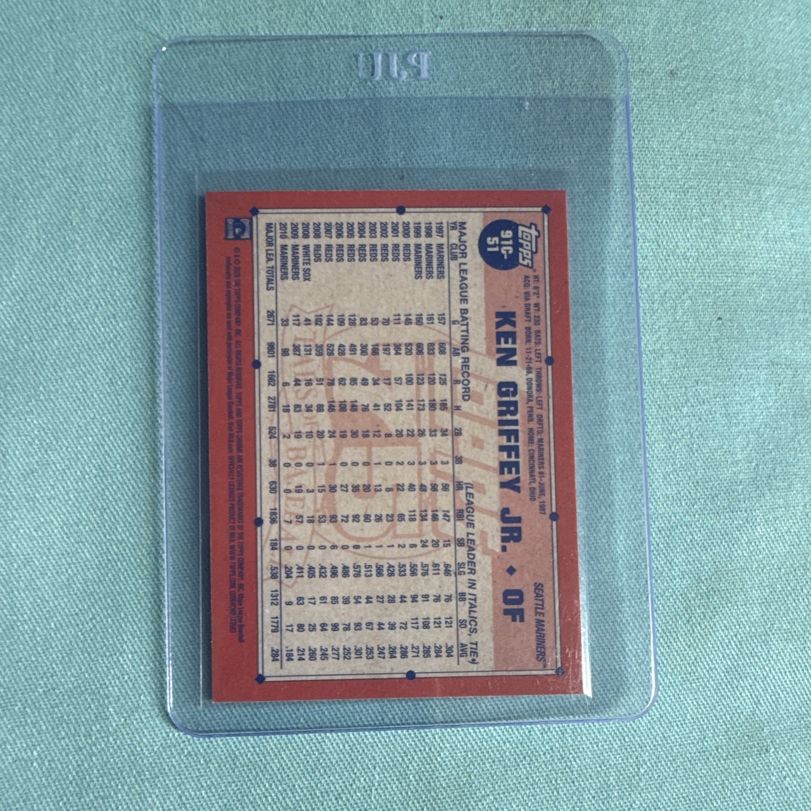 Topps 2026 Series 1 Chrome Ken Griffey Jr. Seattle Mariners #91C-51 mojo