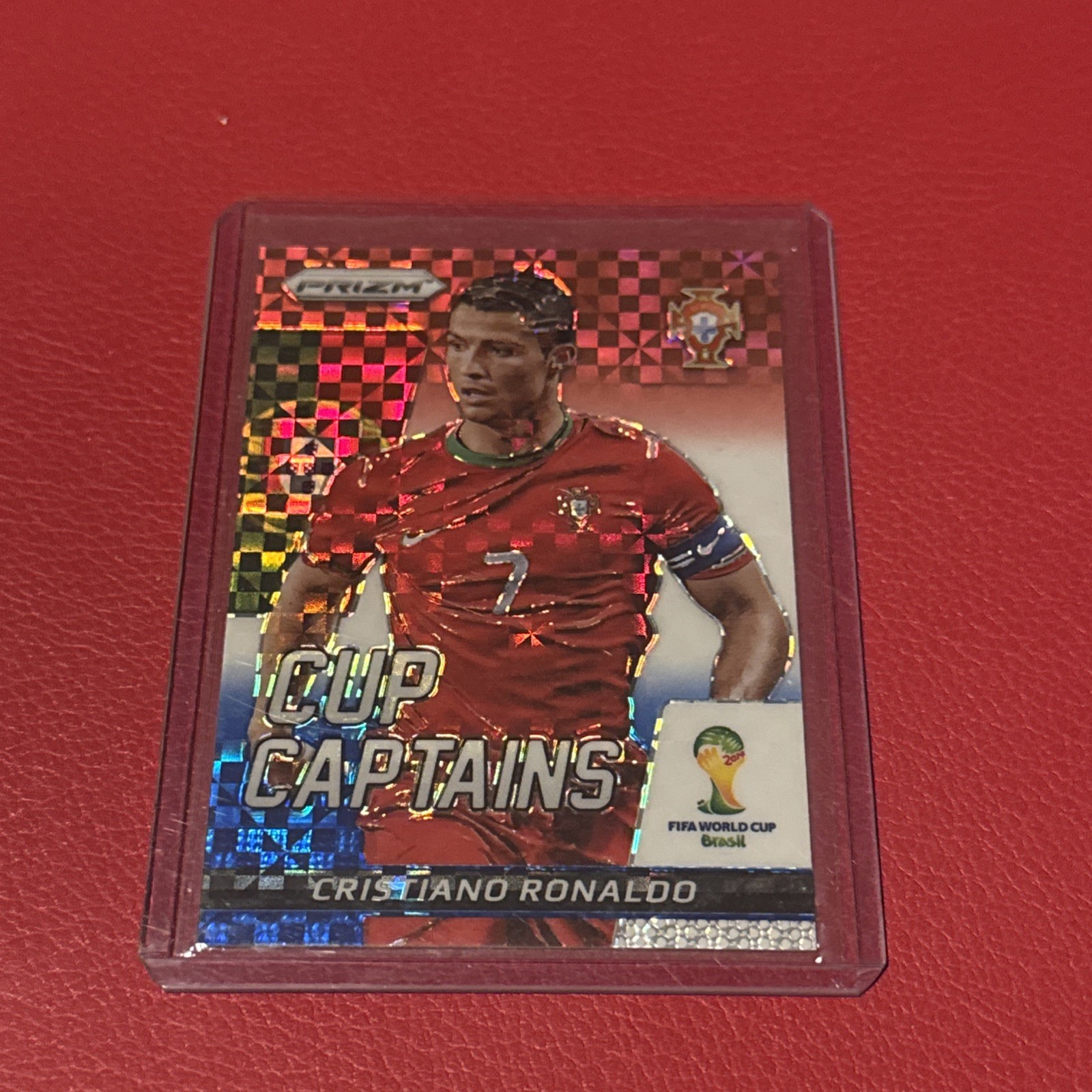 2014 Prizm World Cup Captains CRISTIANO RONALDO Red White Blue Plaid CR7