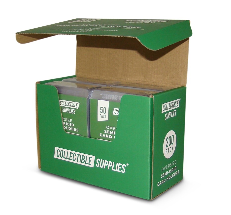 200 TALL Semi-Rigid Card Holders Oversize for sending Graded Cards with 1/2″ Lip