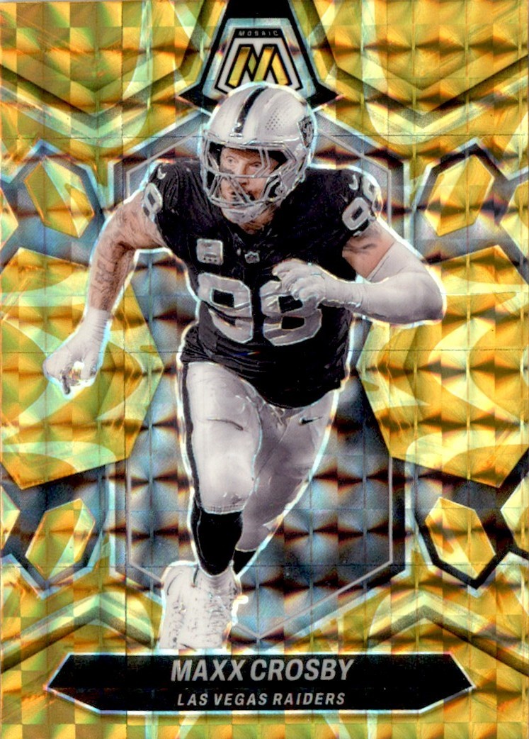 2024 Panini Mosaic Yellow Maxx Crosby Las Vegas Raiders #118 Parallel