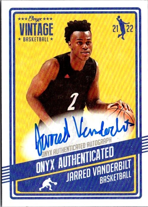 77334 2021-22 Onyx Vintage Jarred Vanderbilt Blue Signatures Auto */50