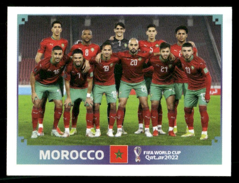 2022 Panini World Cup Stickers #MAR1 Morocco Team Shot – SCR