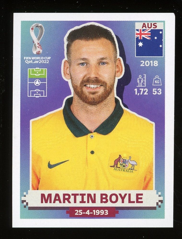 2022 Fifa World Cup Panini Sticker Qatar MARTIN BOYLE Australia AUS16