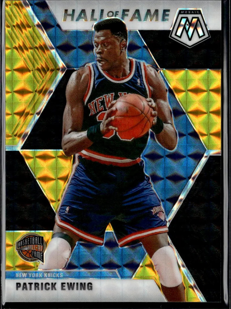 Patrick Ewing 2020 Mosaic Black Gold Prizm SSP 1/8 New York Knicks