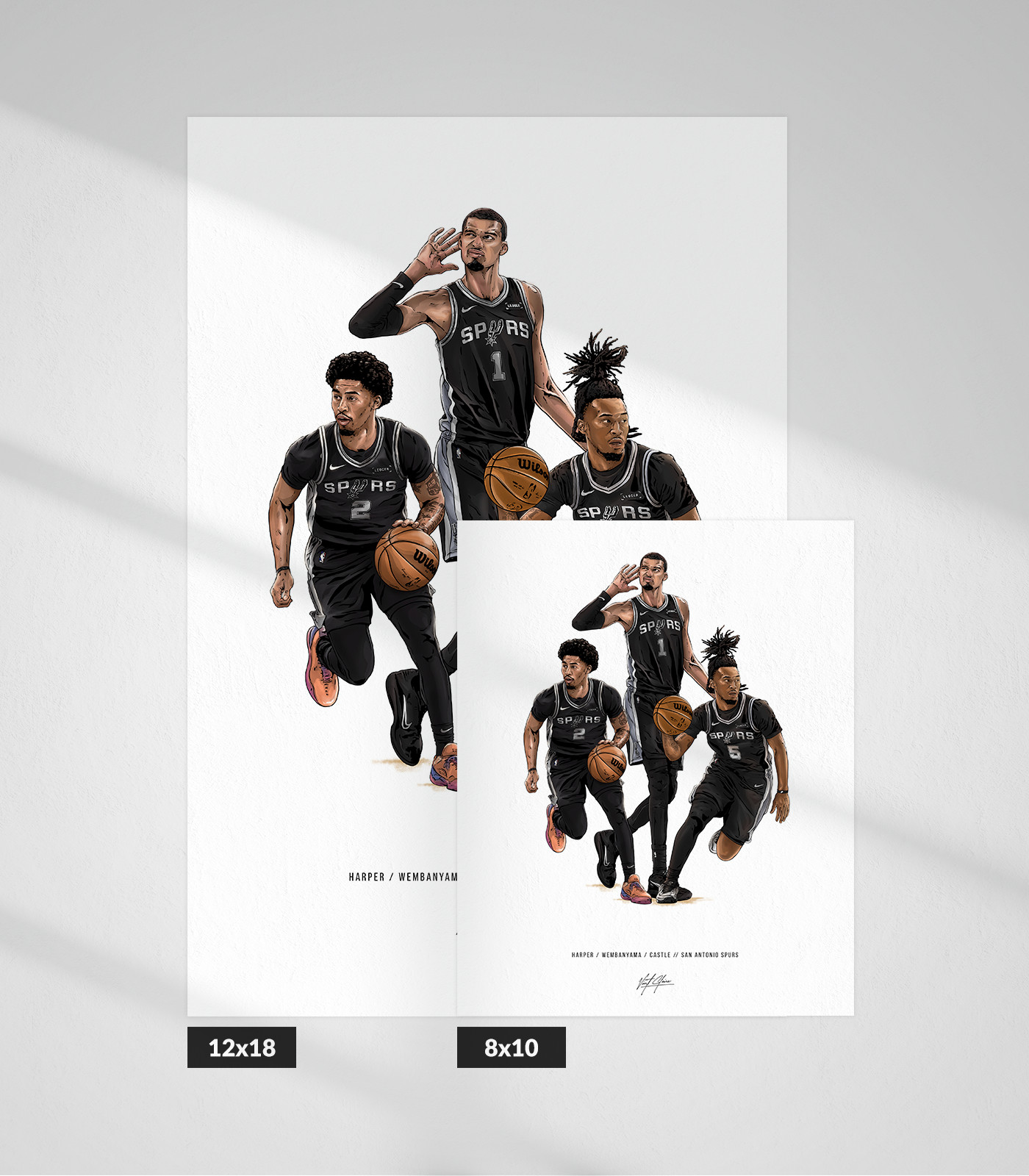 San Antonio Spurs Poster, Wemby, Stephon Castle, Dylan Harper Art Print