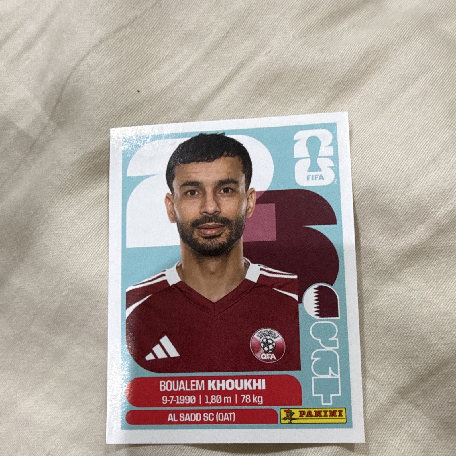 Panini FIFA World Cup Qatar 2022 Boualem Khoukhi Qatar Al Sadd SC Sticker
