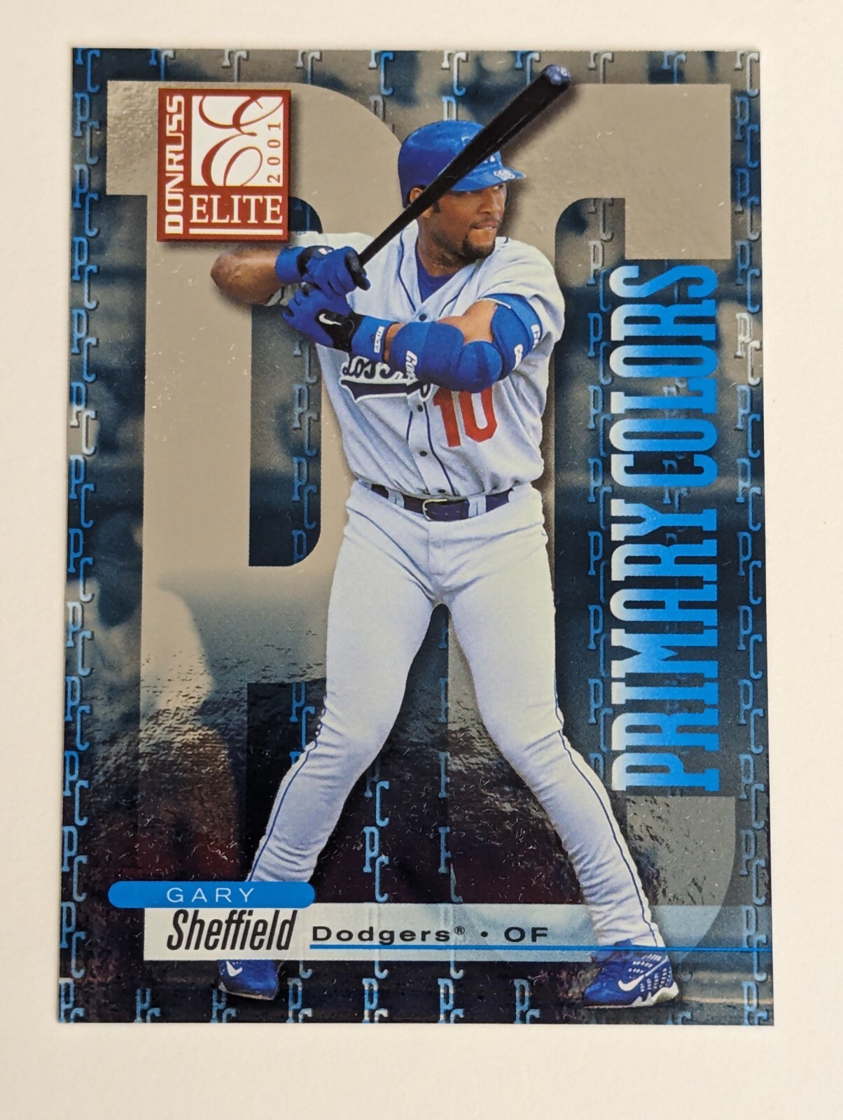 2001 Donruss Elite Primary Colors Blue #PC32 Gary Sheffield Insert # 43/200