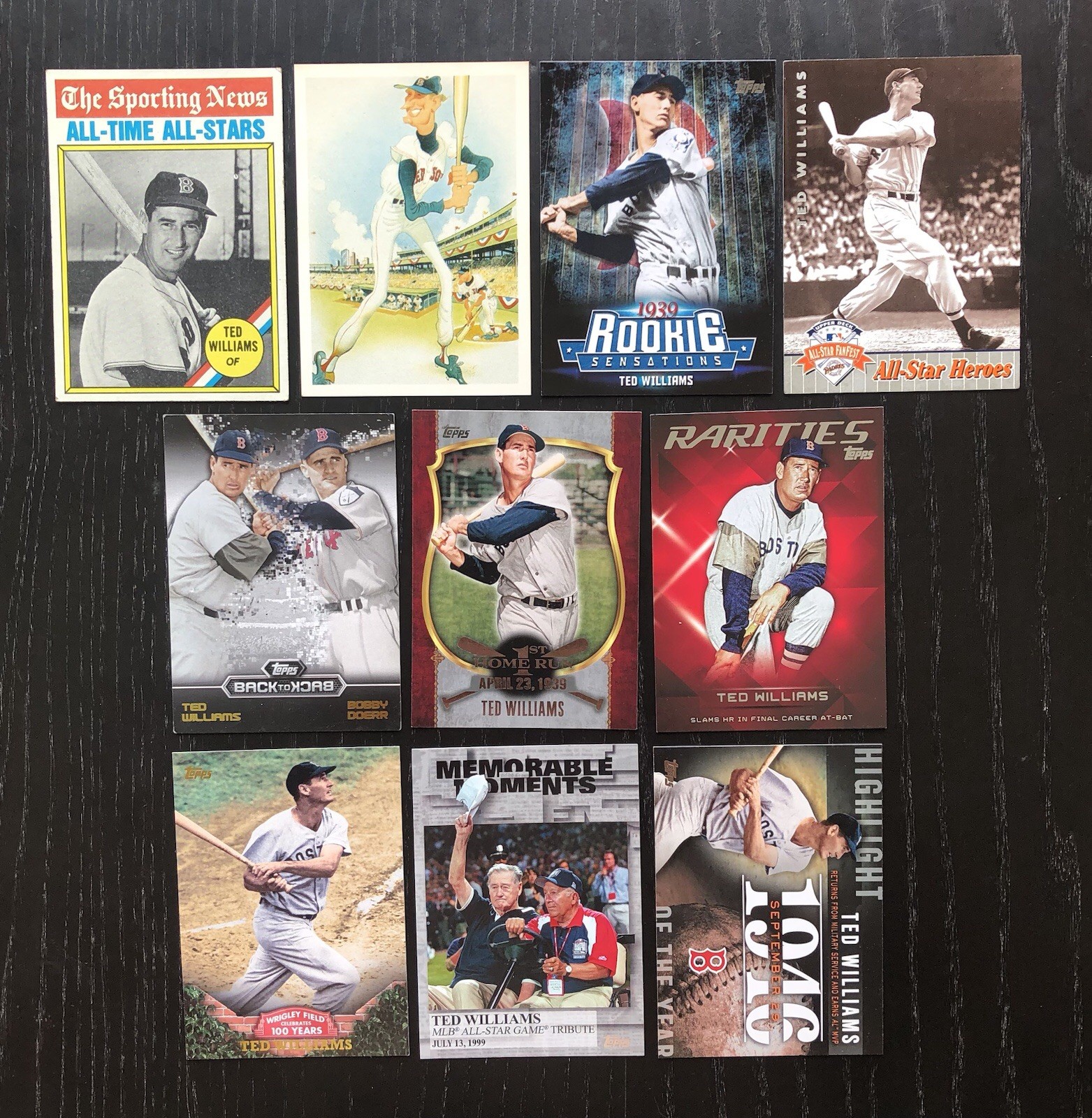 1976 Topps Ted Williams #347 + Rookie Sensation’s Baseball Greats 19 lot