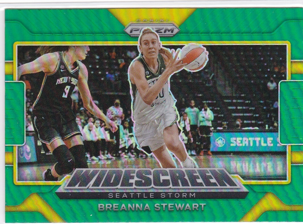 BREANNA STEWART 2022 Panini Prizm WNBA GREEN Prizm WIDESCREEN Insert Card🏀STORM