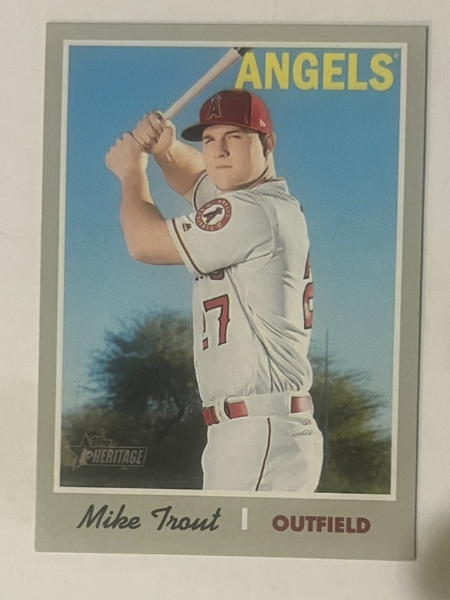 MIKE TROUT 2019 Topps Heritage SP #485 Base Set Shortprint Angels High#
