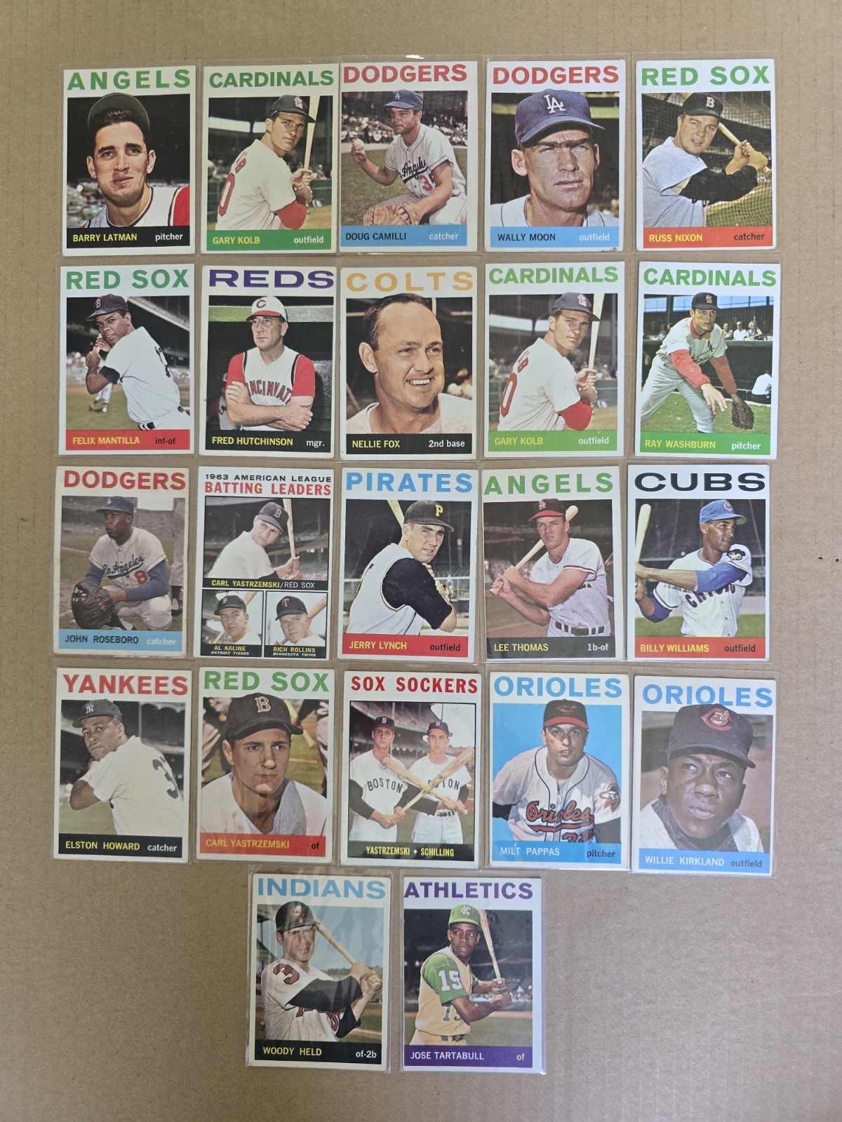 1964 Topps Baseball Card Lot (22) Vintage VG-EX Yastrzemski Billy Williams Fox