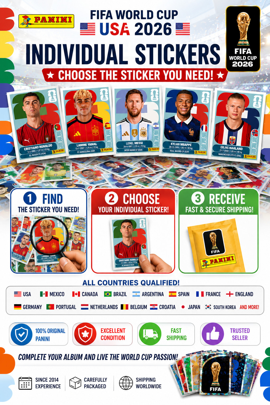 2026 Panini FIFA World Cup Stickers USA Edition #MEX – #SCO – Pick Your Stickers