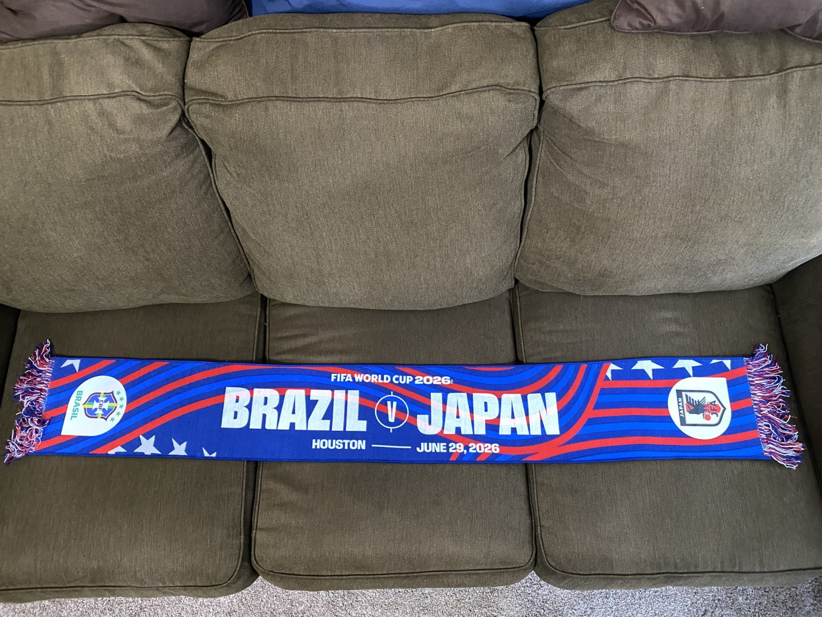 RARE FIFA World Cup 2026 Brazil vs Japan Match 76 Houston Matchday Scarf 6/29