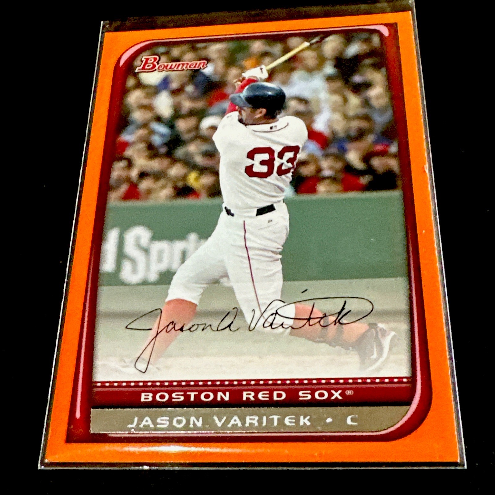 2008 Bowman Jason Varitek #83 Orange Serial #011/250 Hard to find Sox Nation!!!