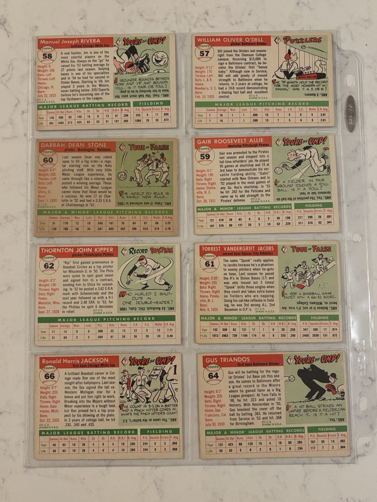 1955 TOPPS BASEBALL CARDS YOU PICK #3 TO 149 !!!
