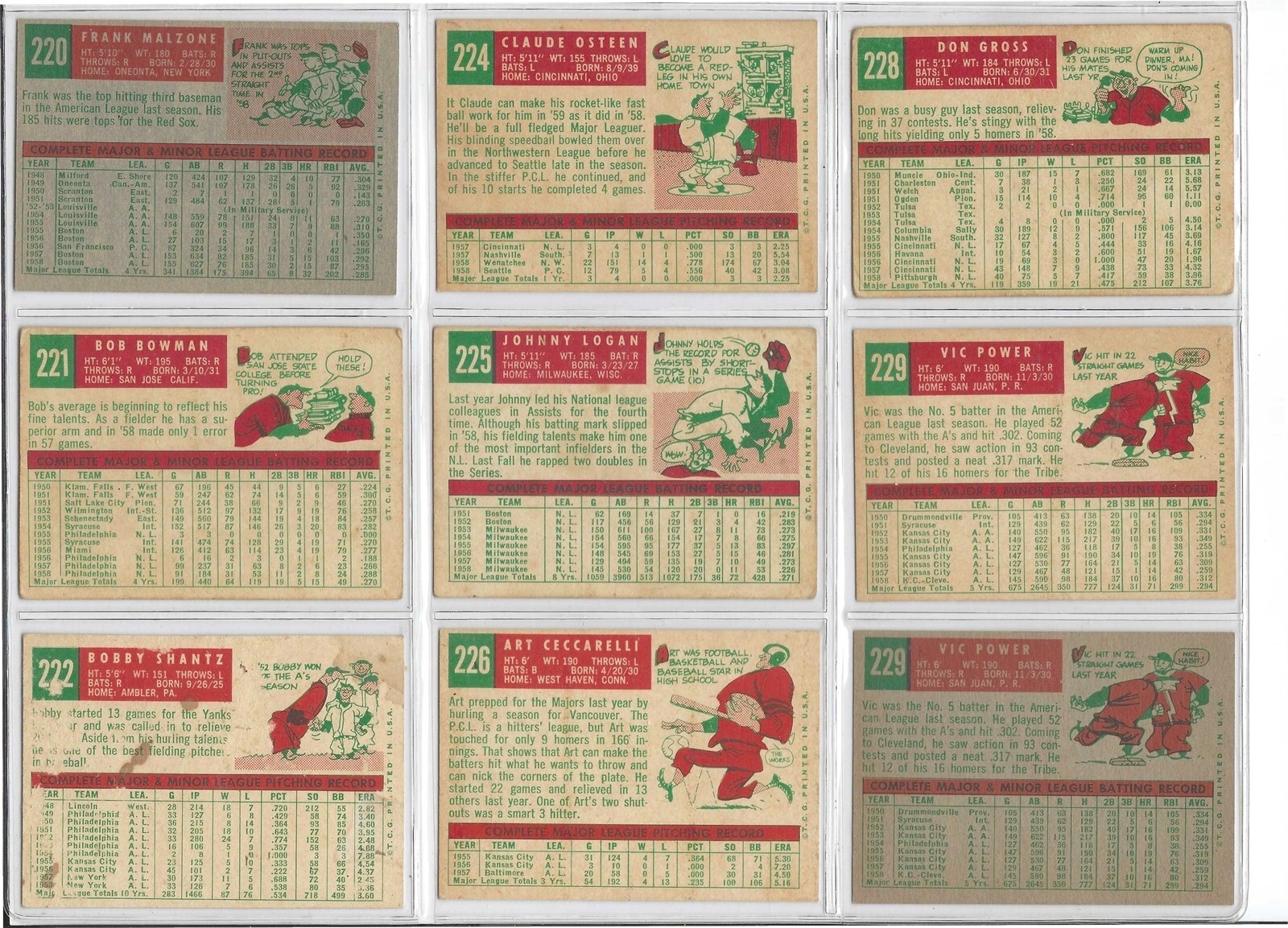 1959 TOPPS BASEBALL CARD SINGLES (205-323) $1.50+ w/ discount