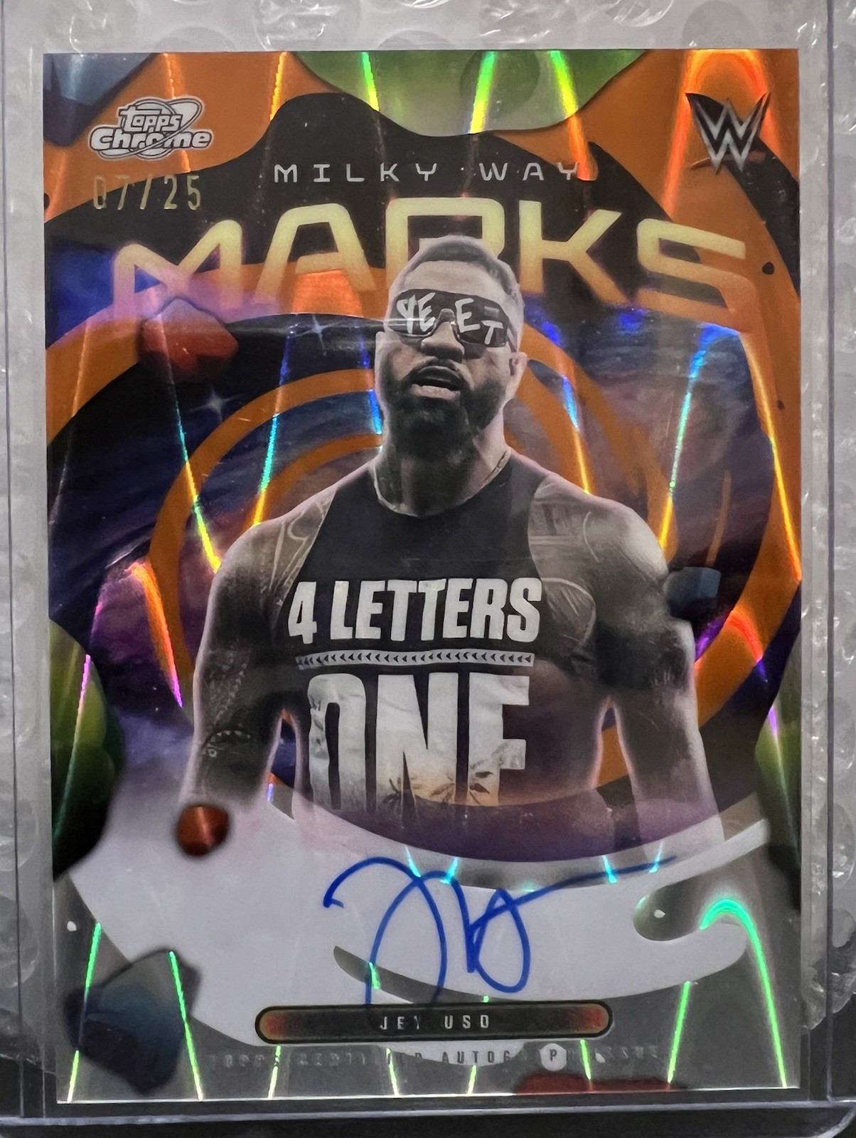 2026 WWE Topps Cosmic Chrome Main Event Jey Uso Milky Way Marks Autograph 07/25