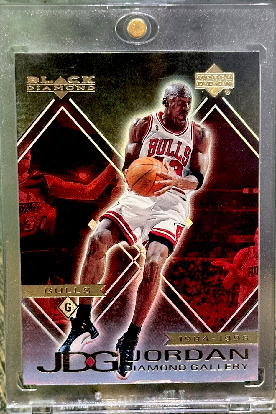 Michael Jordan Card REFRACTOR RAINBOW HOLO FOIL RARE INSERT BULLS JERSEY #23
