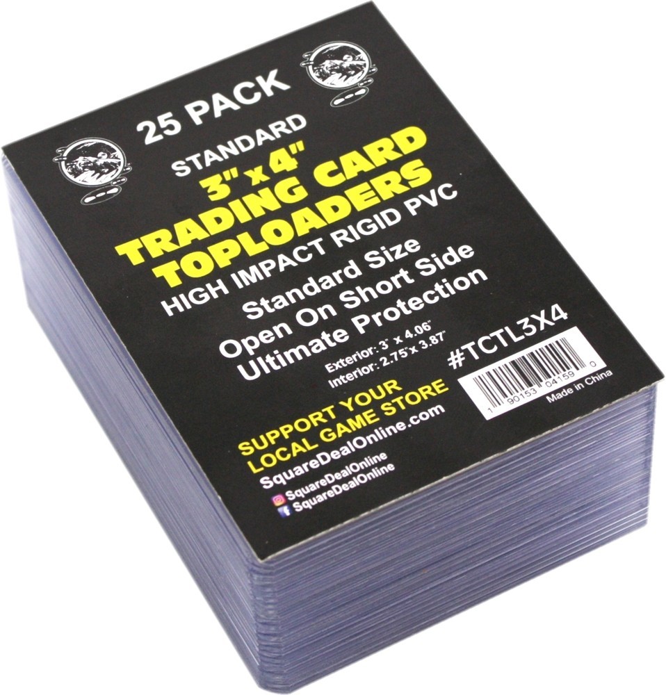 (20) Standard 3×4 Trading Card Topload Holder High Impact Rigid PVC Pack Of 25