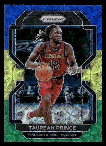 2021 Prizm #159 Taurean Prince Blue Yellow Green Timberwolves