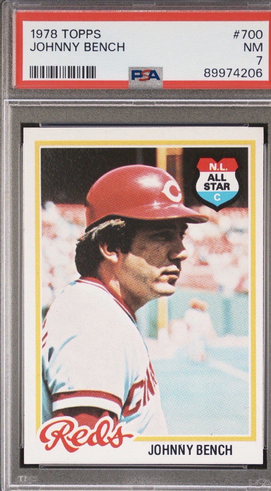 1978 Topps #700 JOHNNY BENCH – PSA 7 REDS FREE SHIPPING