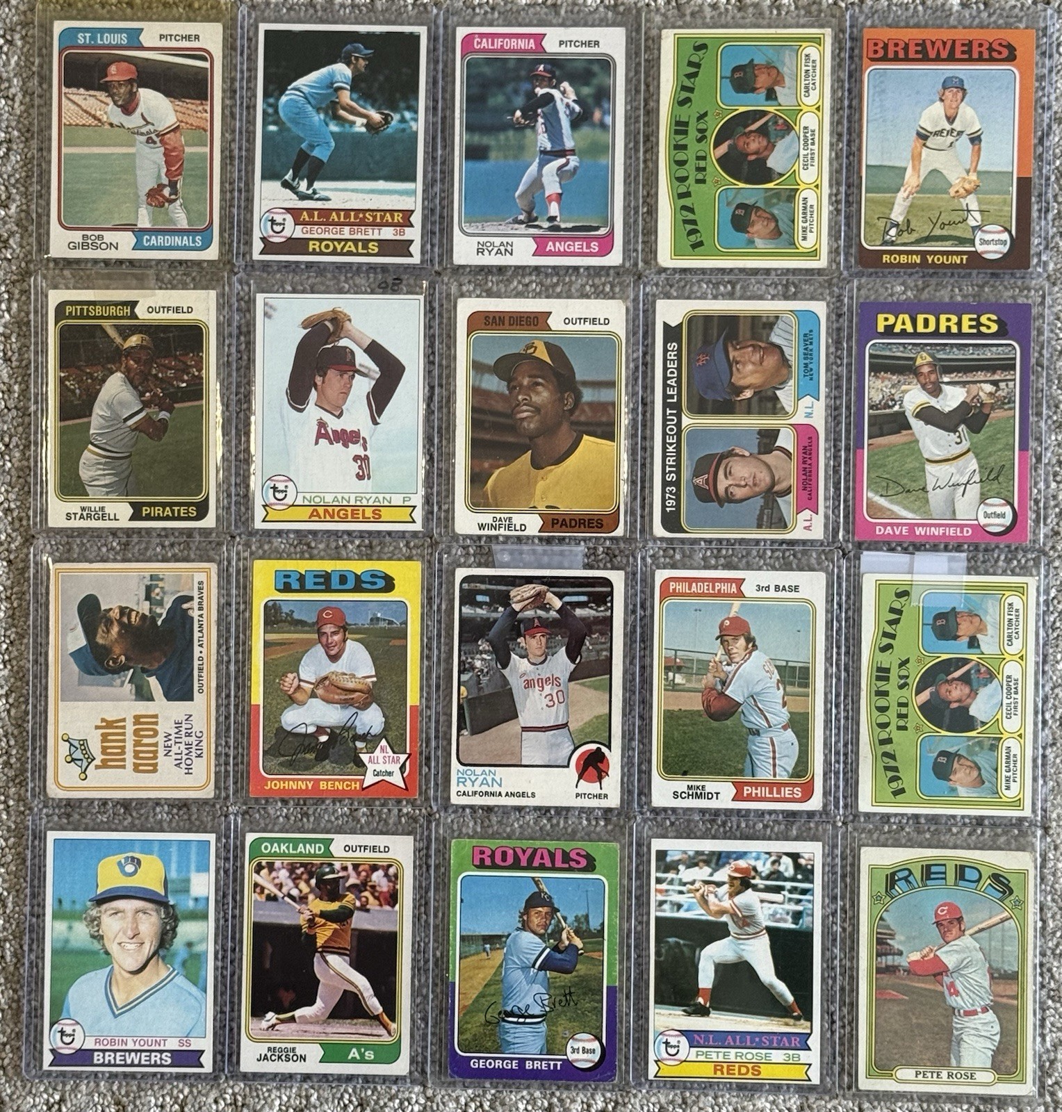 Vintage 1970s Topps Baseball Lot of Mystery Packs Mantle, Mays, Aaron, Yaz, Rose