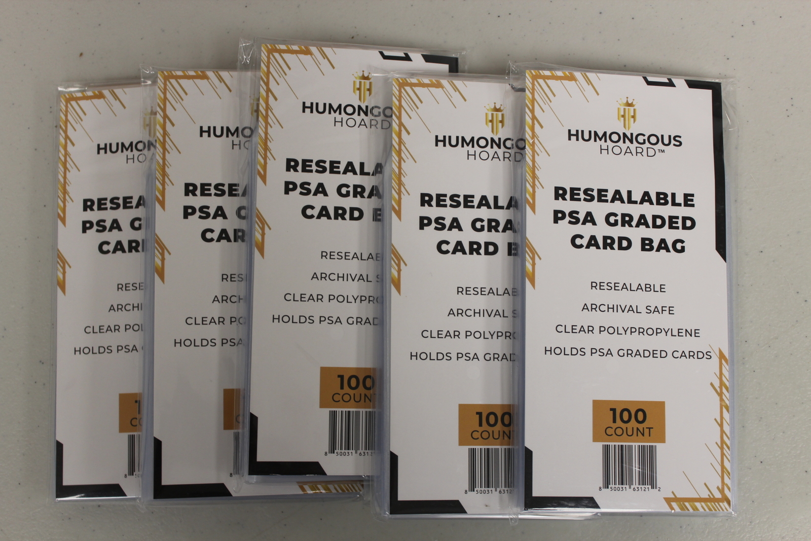 (500) Humongous Hoard Resealable PSA Graded Card Bags – 5 Packs of 100