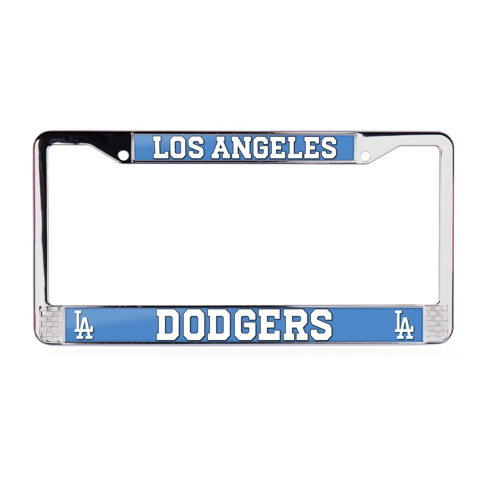 Los Angeles Dodgers MLB 3D Polyurethane 2-Hole Chrome Metal License Plate Frame