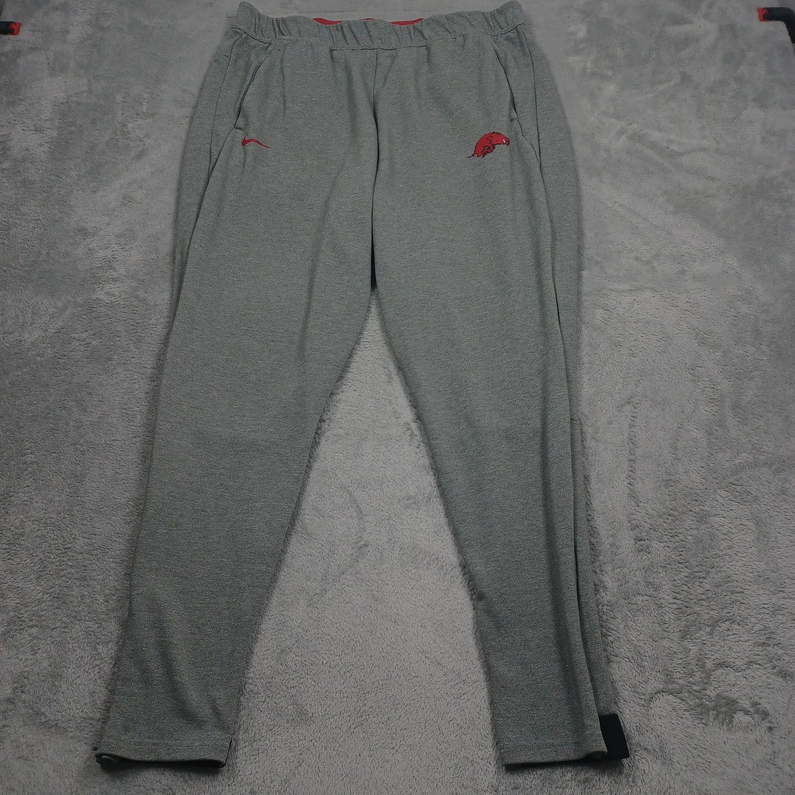 Arkansas Razorbacks Joggers Mens XL Gray Nike Activewear Dri Fit