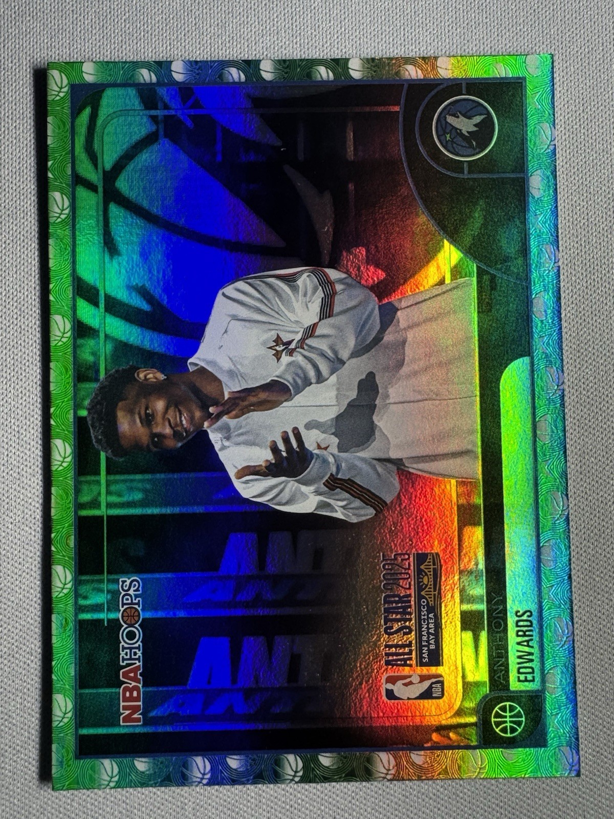 Topps 2026 NBA Hoops Anthony Edwards All-Star 2025 Holo Green Border #279