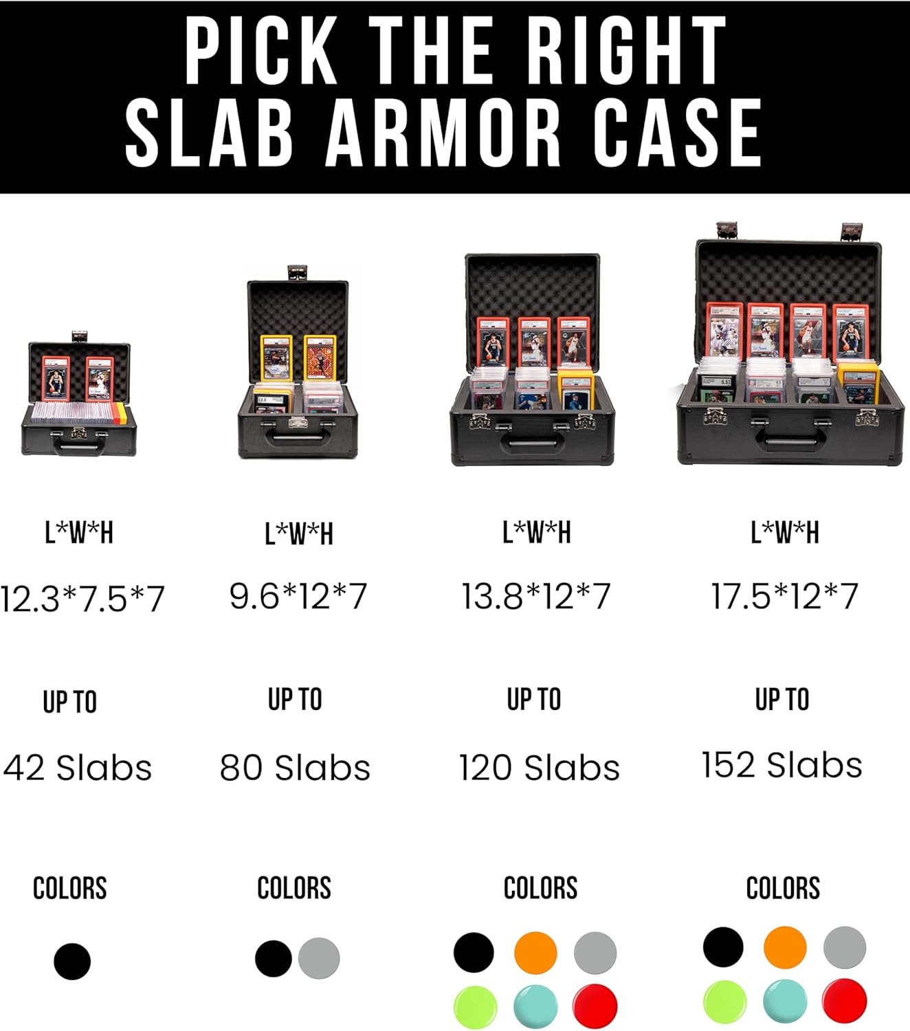 SLAB ARMOR 3 Row Graded Card Storage Box for 120+ PSA Slabs – Red