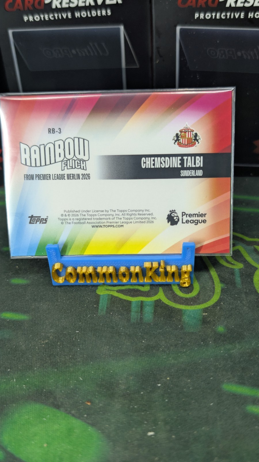 Chemsdine Talbi 2026 Topps Merlin Premier League Rainbow Flick SSP SUNDERLAND