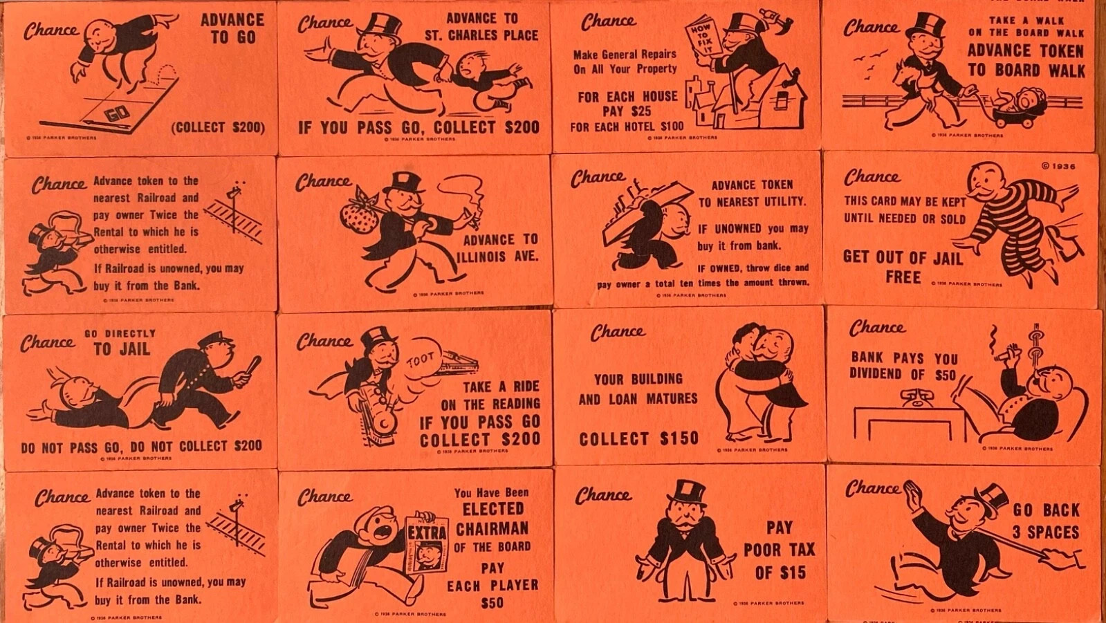 Monopoly Chance Cards You Choose the card you want – ships today