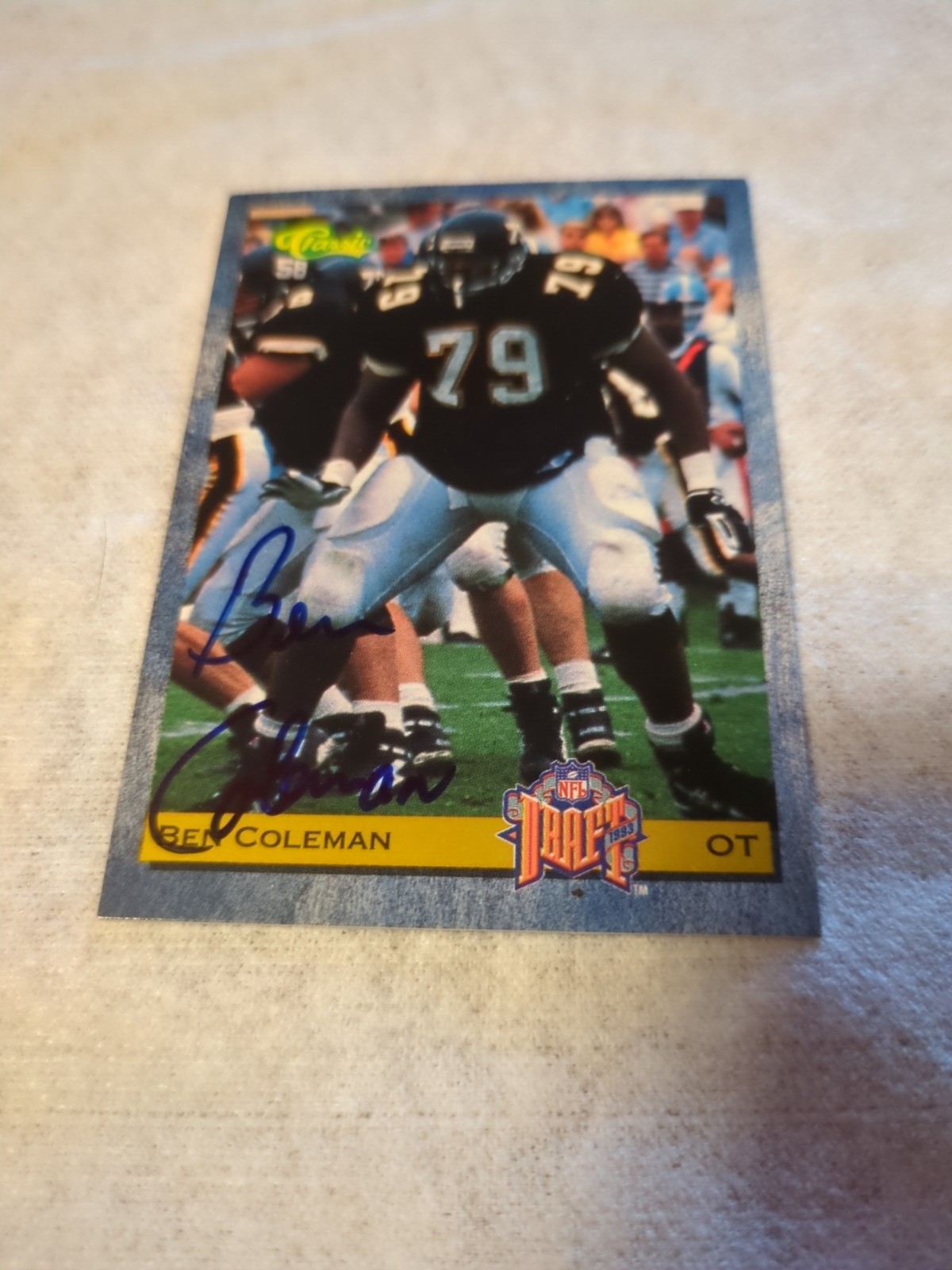 1993 Classic Draft Autograph Ben Coleman RC Auto Phoenix Cardinals #14