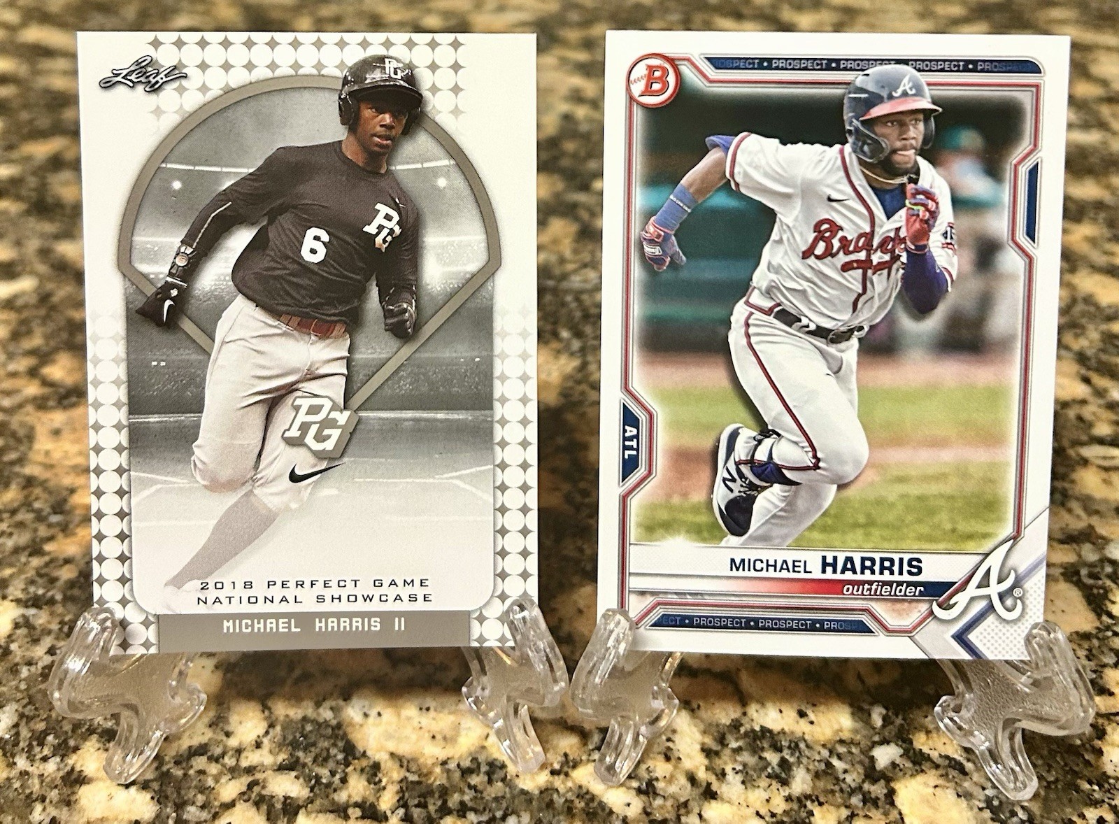 2 Michael Harris II Rookie Lot 2018-LEAF Perfect Game & 2021 Bowman Draft BD-86