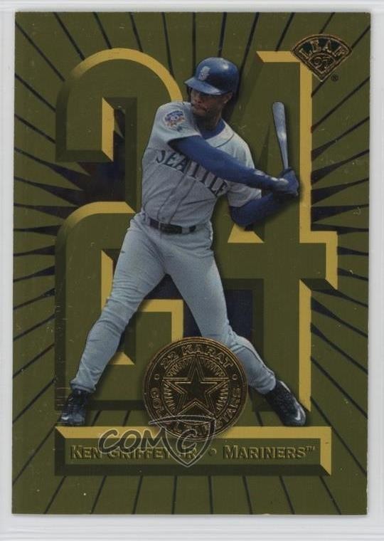 1997 Leaf 22 Karat Gold Leaf Stars 4/2500 Ken Griffey Jr #3 HOF 0e5c