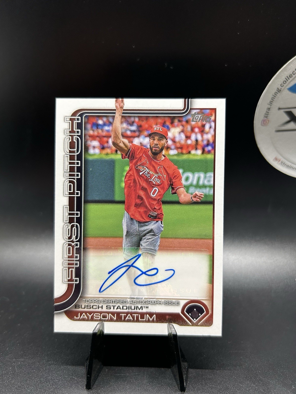 2025 Topps Series 1 – 2024 First Pitch Autographs Jayson Tatum #FPA-JT /99