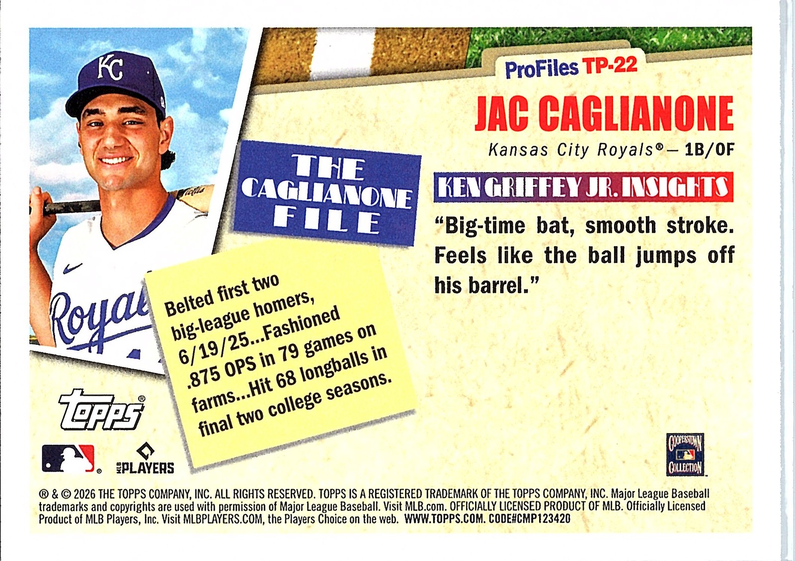 2026 Topps #TP-22 Jac Caglianone Kansas City Royals