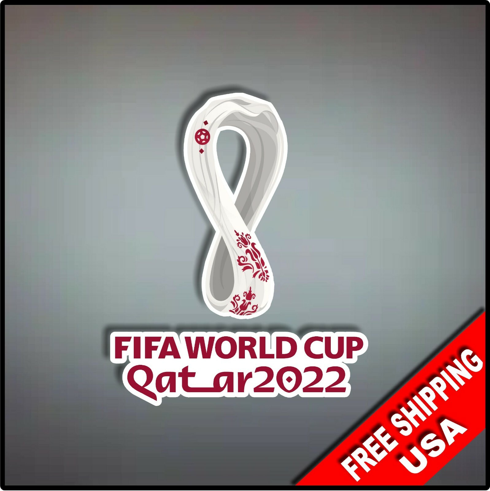 Set of 2 World Cup 2022 Qatar Decal Sticker Soccer Vinyl Sticker 4.5″