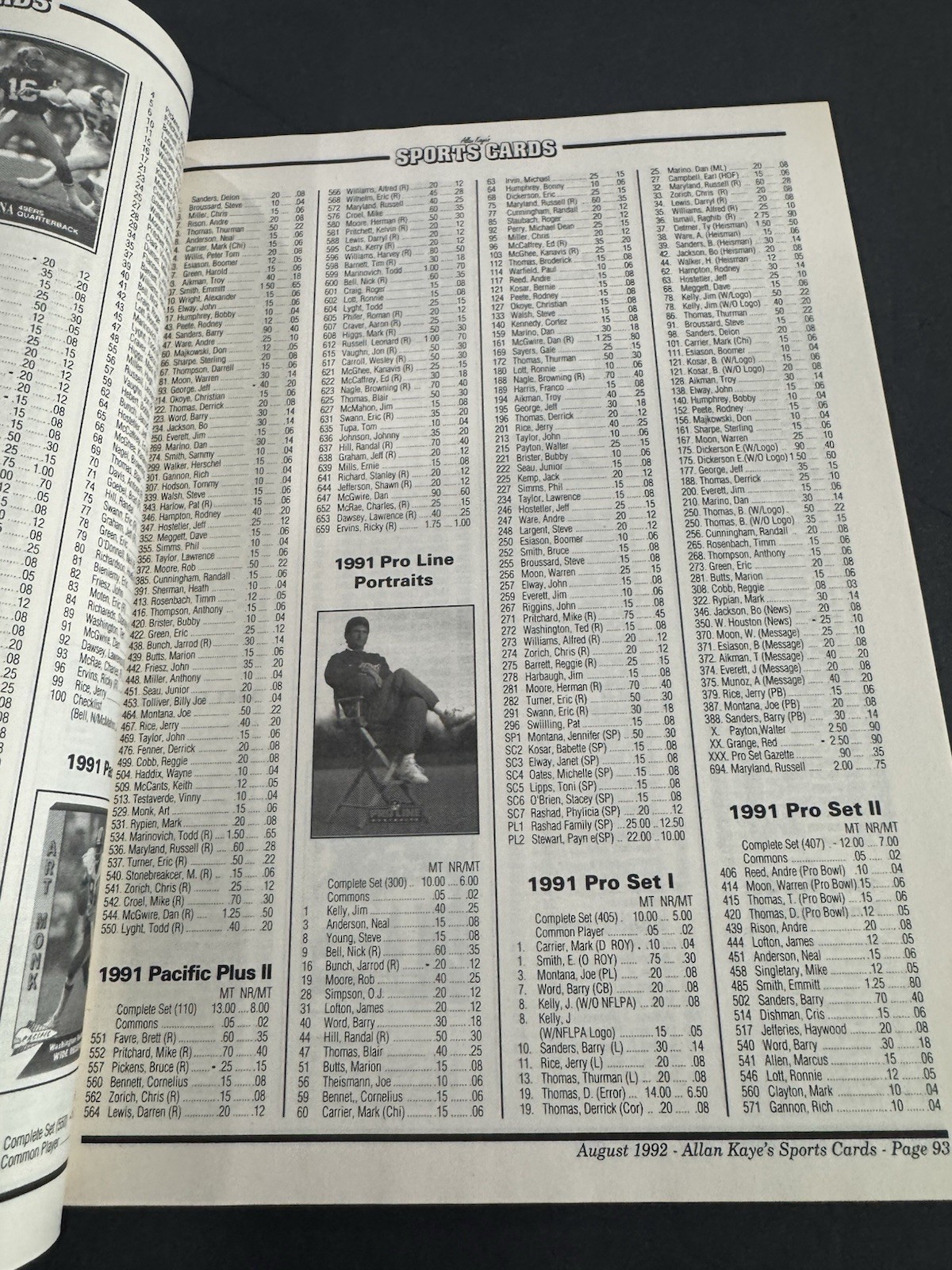 1992 Allan Kaye Sports Cards News Price Guide #9 Hank Aaron + Uncut Card Sheets